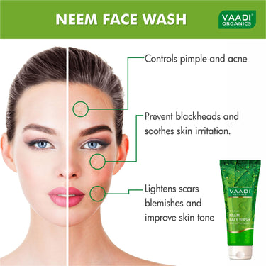 Vaadi Herbals Anti Acne Neem Face Wash with Tea Tree Extract, 60g